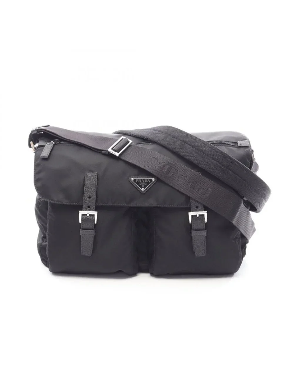 Prada Shoulder Bag Nylon Saffiano Leather 2-Way